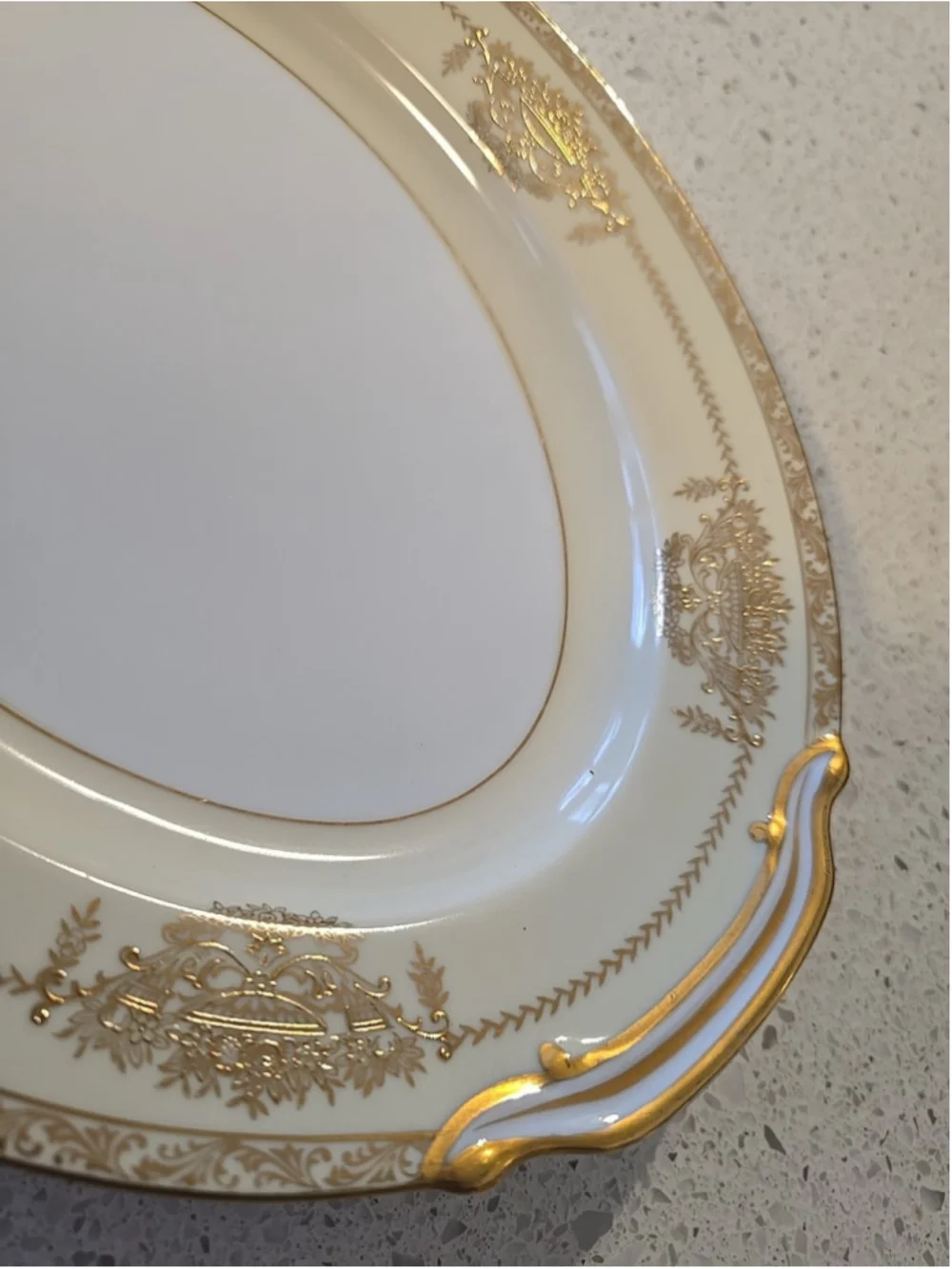 Vintage Noritake Penelope Heavy Gold 4781 Cream Medium Platter Serving Dish 12